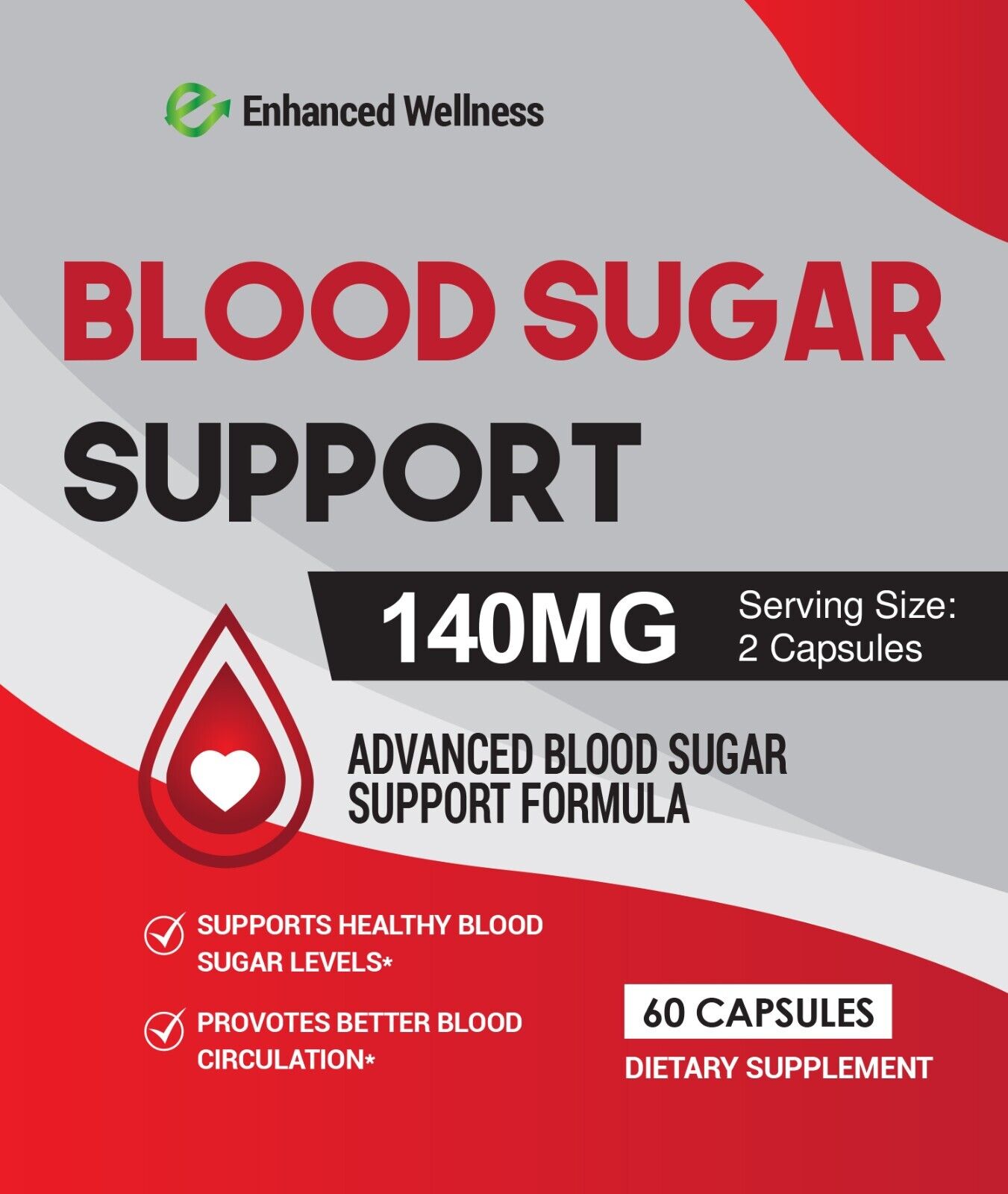 Blood Sugar Support By Enhanced Wellness - Advanced Formula 60 Capsules