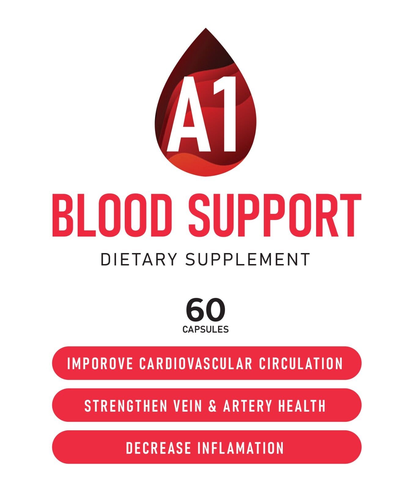 A1 Blood Support Natural Support - 60 Capsules