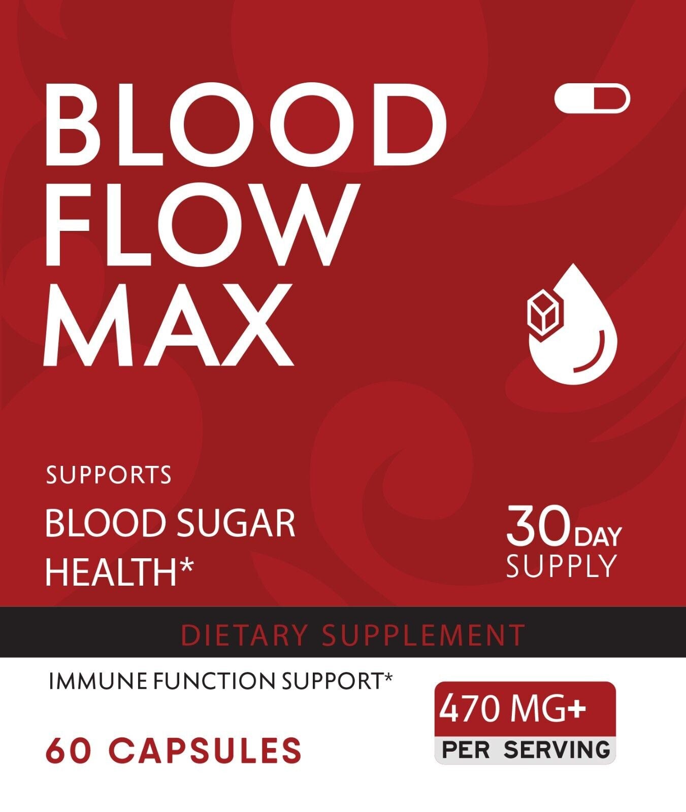 Blood Flow Max Blood Health Supplement 60 Capsules 30 Day Supply