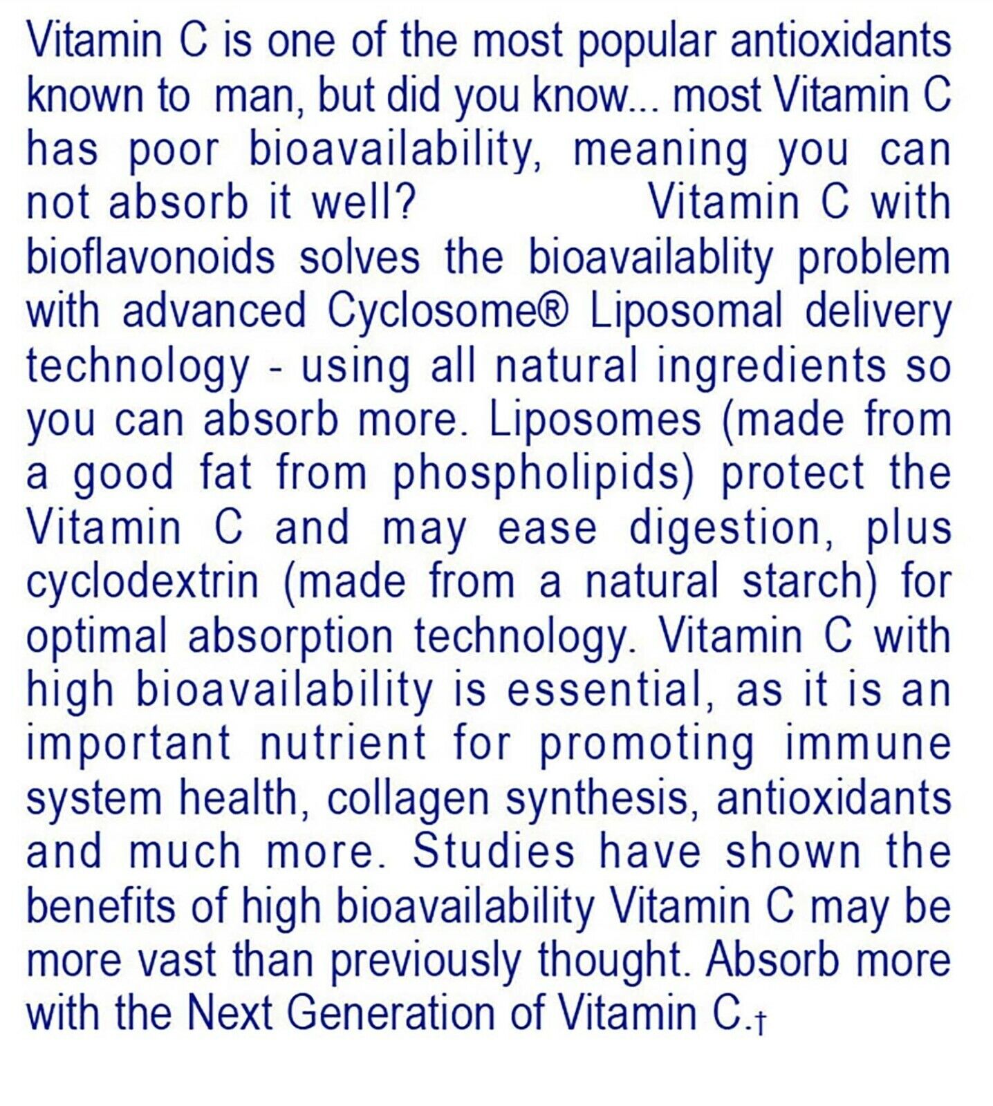 Liposomal Vitamin C Capsules High Absorption 1,000 mg Per Serving Immune Support