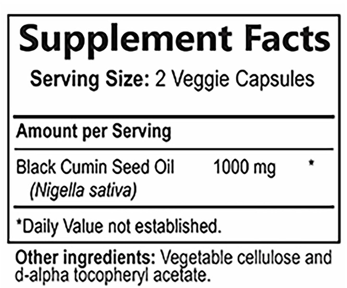Black Seed Oil Capsules Immune System Black Cumin Max Strength 1000mg 90 Caps