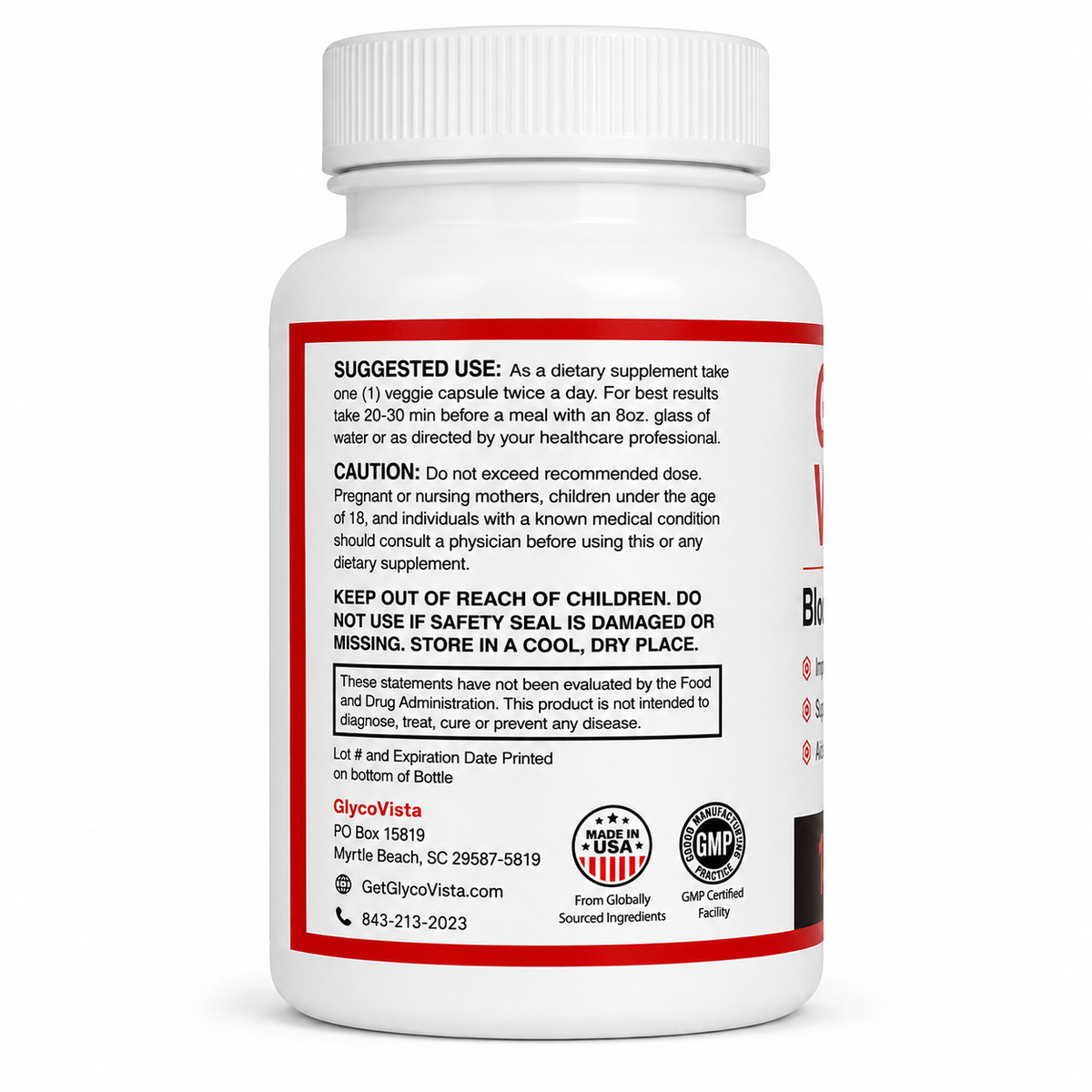 GlycoVista Blood Health Support Dietary Supplement |60 Capsules | Glyco Vista
