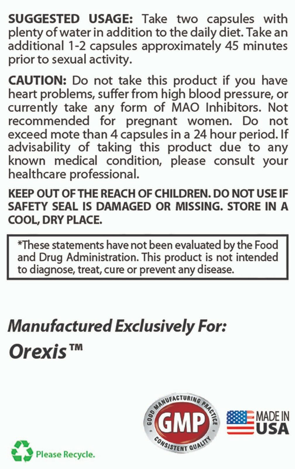 Orexis Supplement Capsules - 60 Orexis Pills