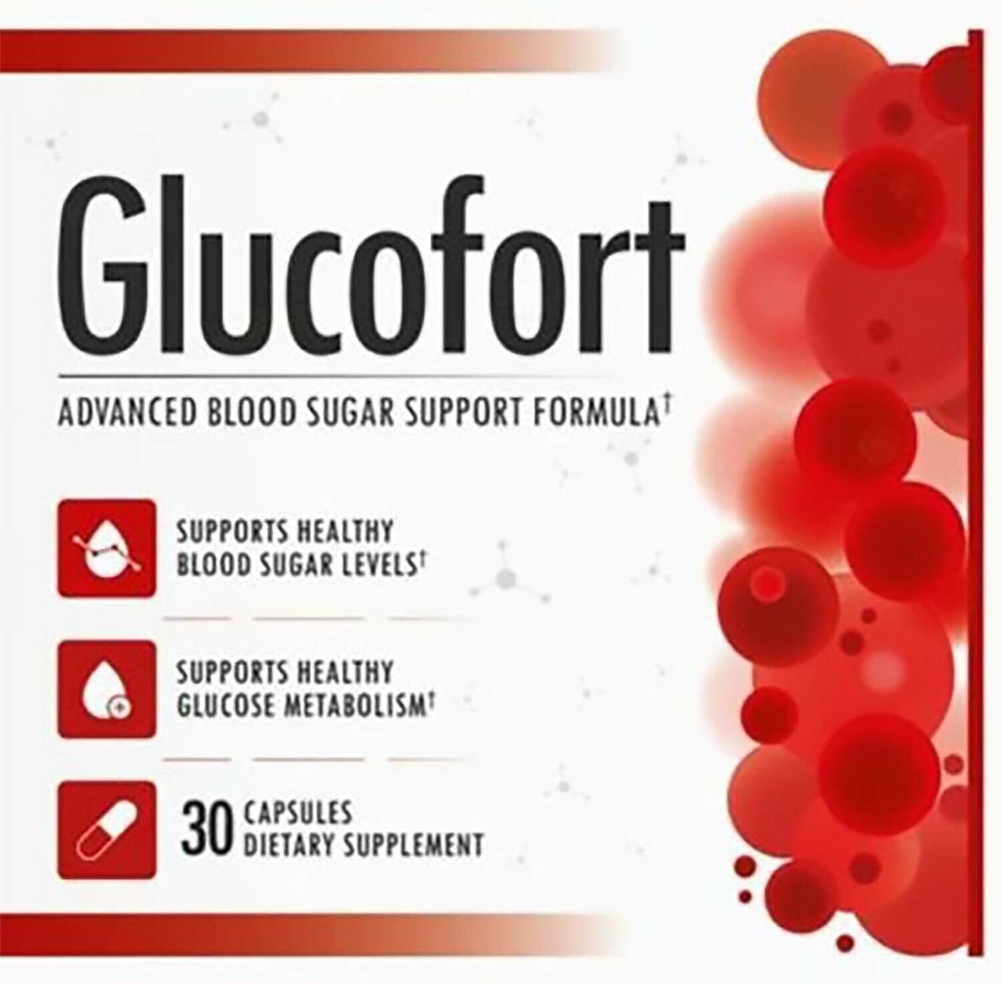 GlucoFort Advanced Blood Health Support Formula - New 30 Capsules of Gluco Fort