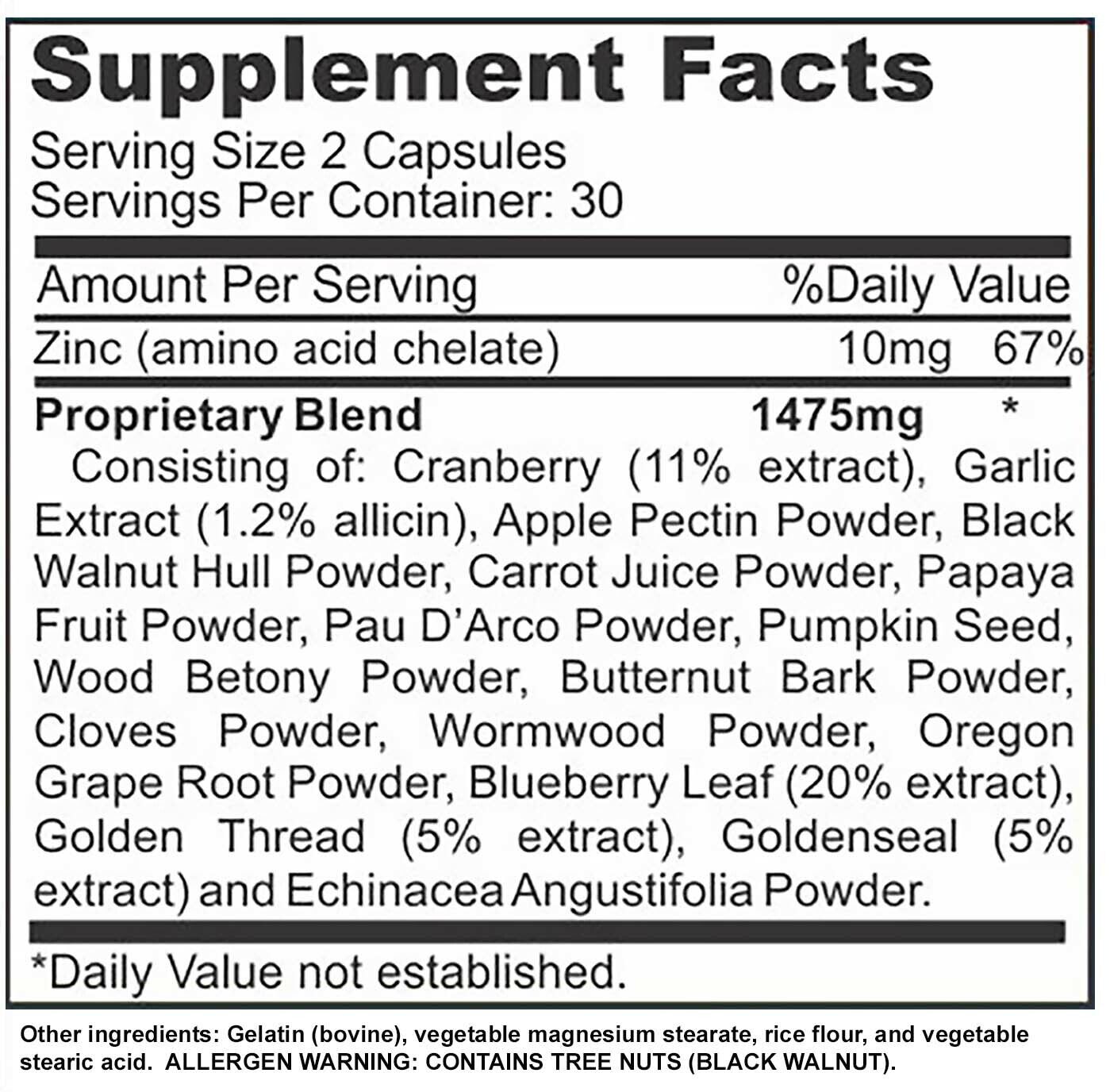 Zinc Echinacea Goldenseal Garlic - Immune System Supplement Support ImmunoXcell